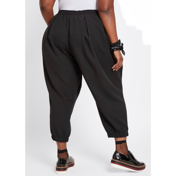 Dubgee by Whoopi Black Capri Oversized Joggers Size Large NWT - Picture 2 of 7